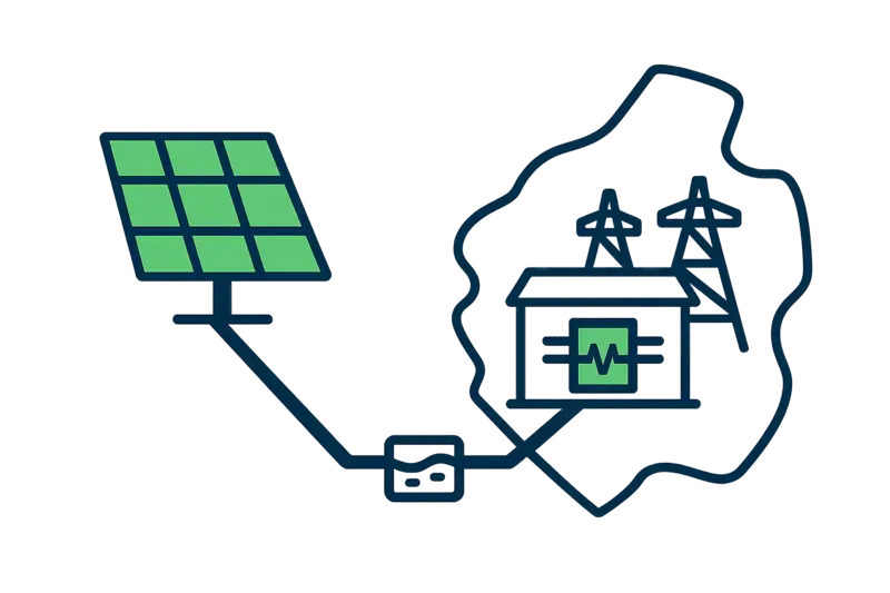 Luftskizze eines Netzplans für Solarinvestments